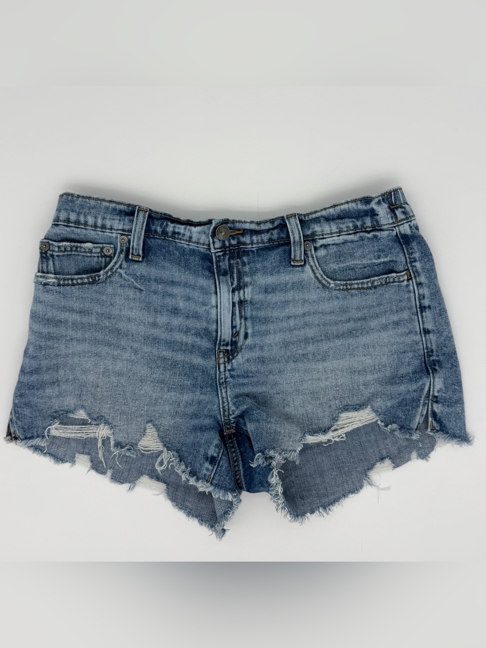 Aerie High-Waisted Distressed Denim Shorts - Size Medium